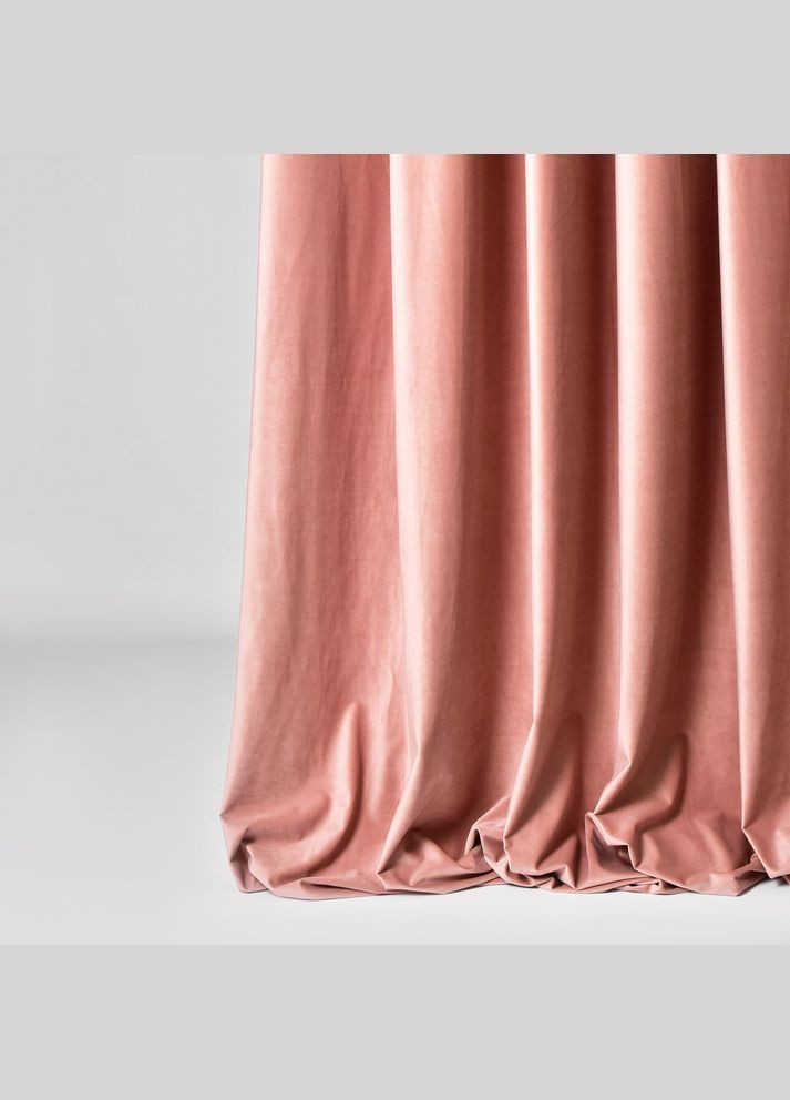 Ткань портьерная однотонная Бархат V-74 пудра IDEIA (289552643)