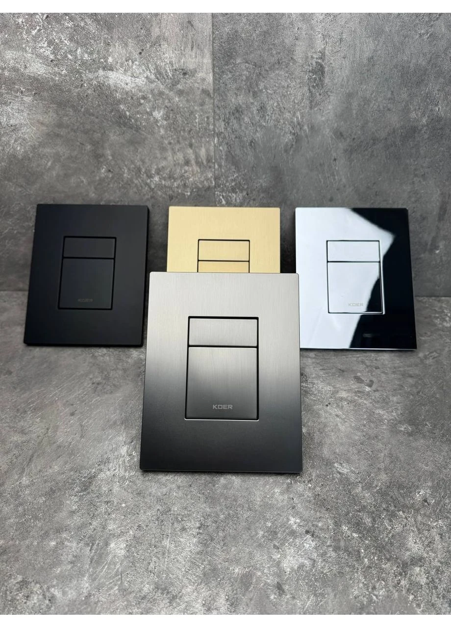Панель змиву KT-0607-07 157x198x3mm пластикова, кнопка квадратна (колір графіт) (KR5345) KOER (402795616)