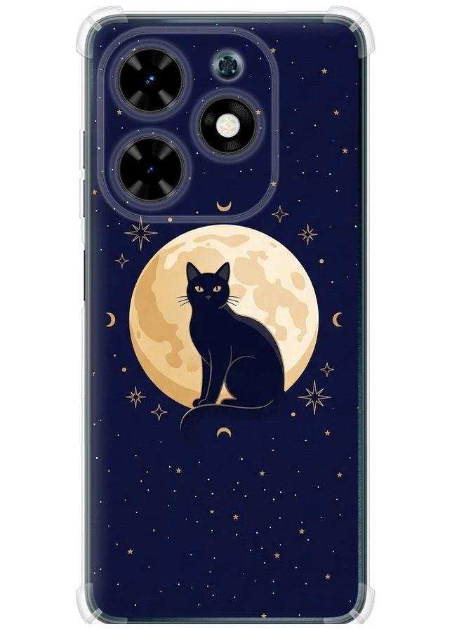 Силикон с усиленными углами чехол 'Cute Cat Celestial/Witchy' для Endorphone Tecno Spark Go 2024 (382272717)