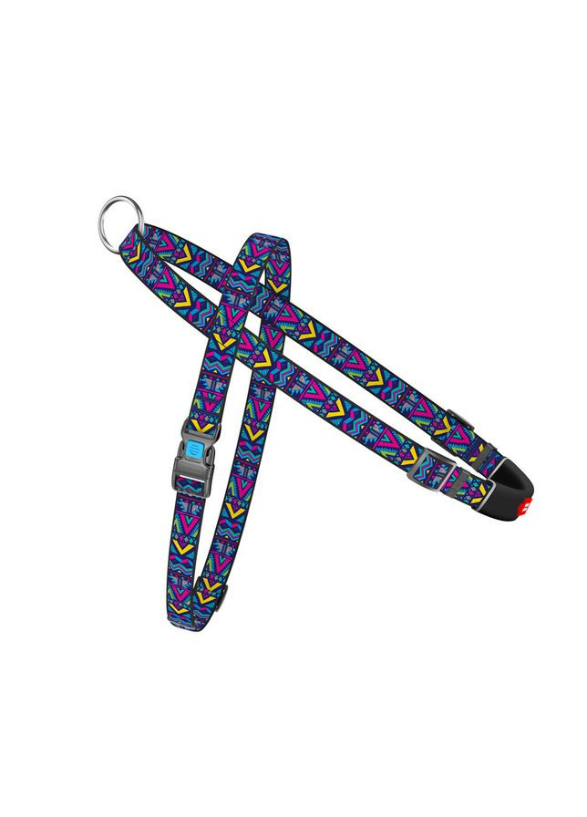 Шлея для собак быстросъемная WAUDOG Nylon с QR паспортом, рисунок "Инди", пластиковый фастекс, Ш 25 мм, А 60-80 см, В 70-100 см No Brand (363199101)