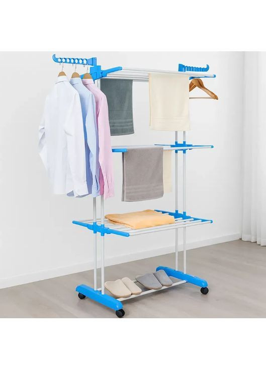 Складная многоярусная сушилка для белья на колесах Garment Rack, нагрузка до 50 кг (172×73×64 см) No Brand (373220967)