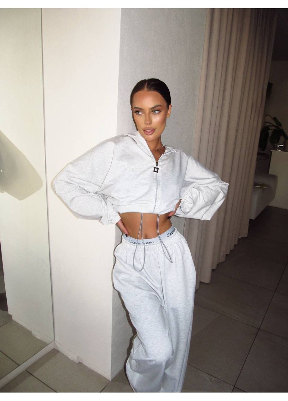 Жіночий костюм з лого резинкою двохнитка No Brand С824/825-1645 (363839487)