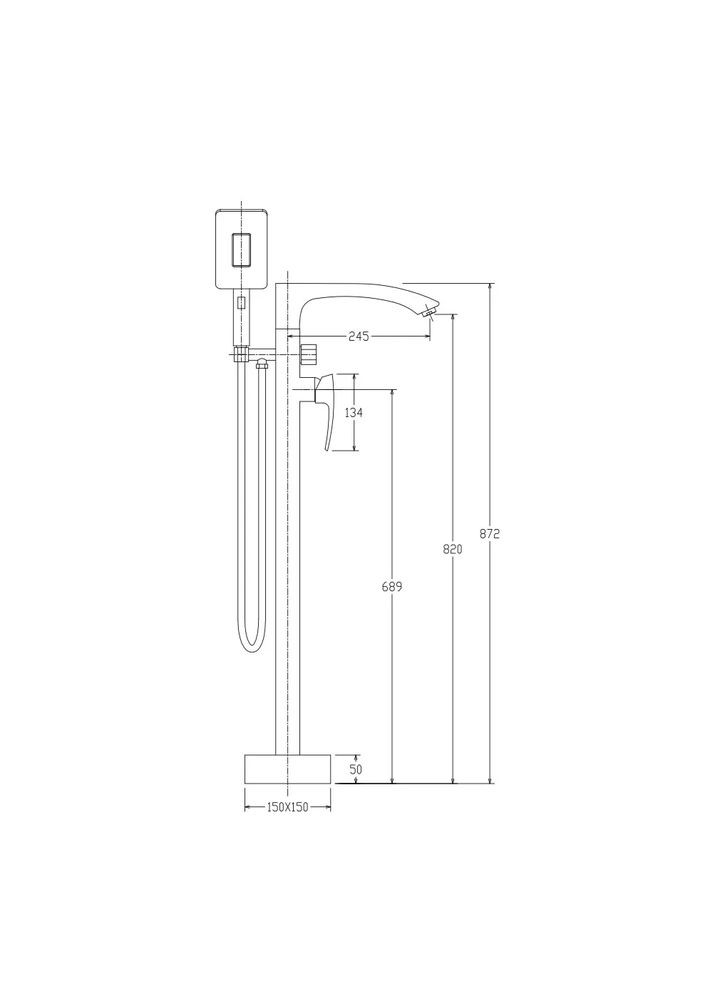 Змішувач для ванни для підлоги G3007-8, /хром GAPPO (371881916)