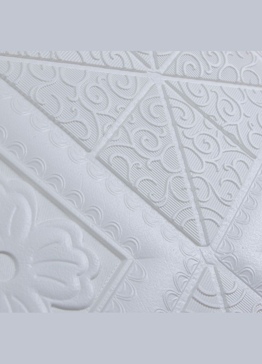 Самоклеюча 3D панель біла вишиванка 700x700x5мм 3D Loft (298400657)