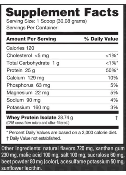Whey Protein Isolate 907 g /30 servings/ Strawberry Ice Cream NutraBio (379869643)