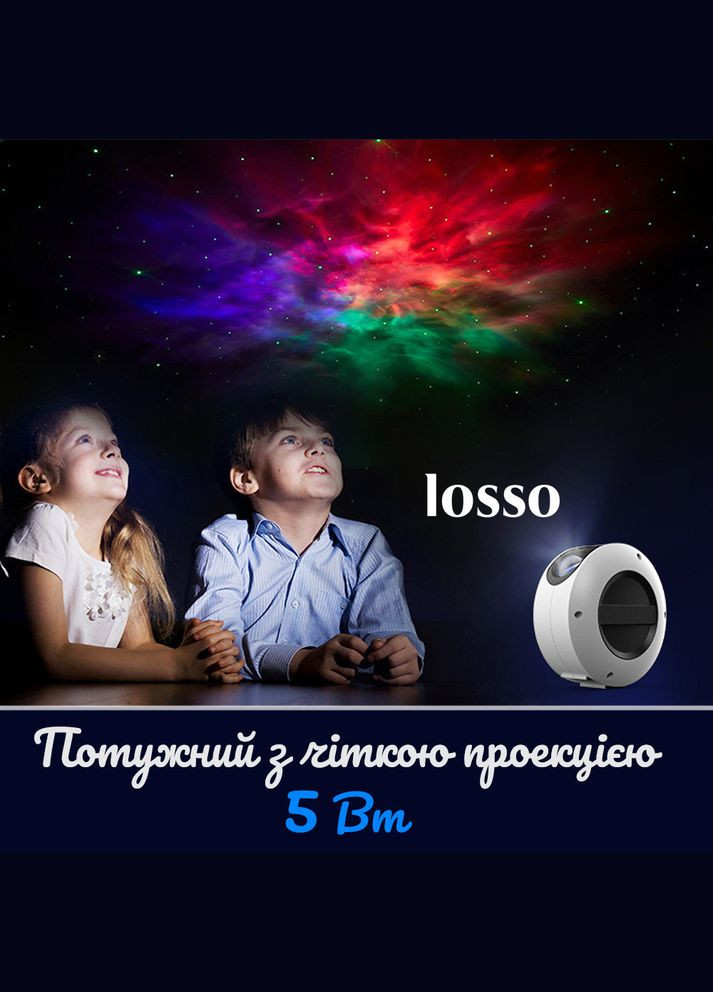 Лазерный проектор звездного неба и галактики "Туманность А2" белый Losso (327041659)
