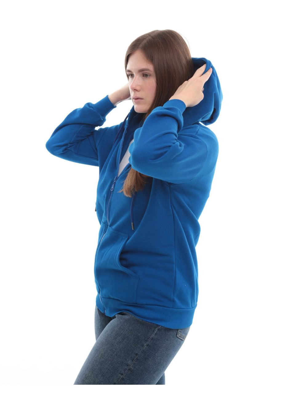 Женская толстовка синяя на молнии Cracpot Приталена (302879202)