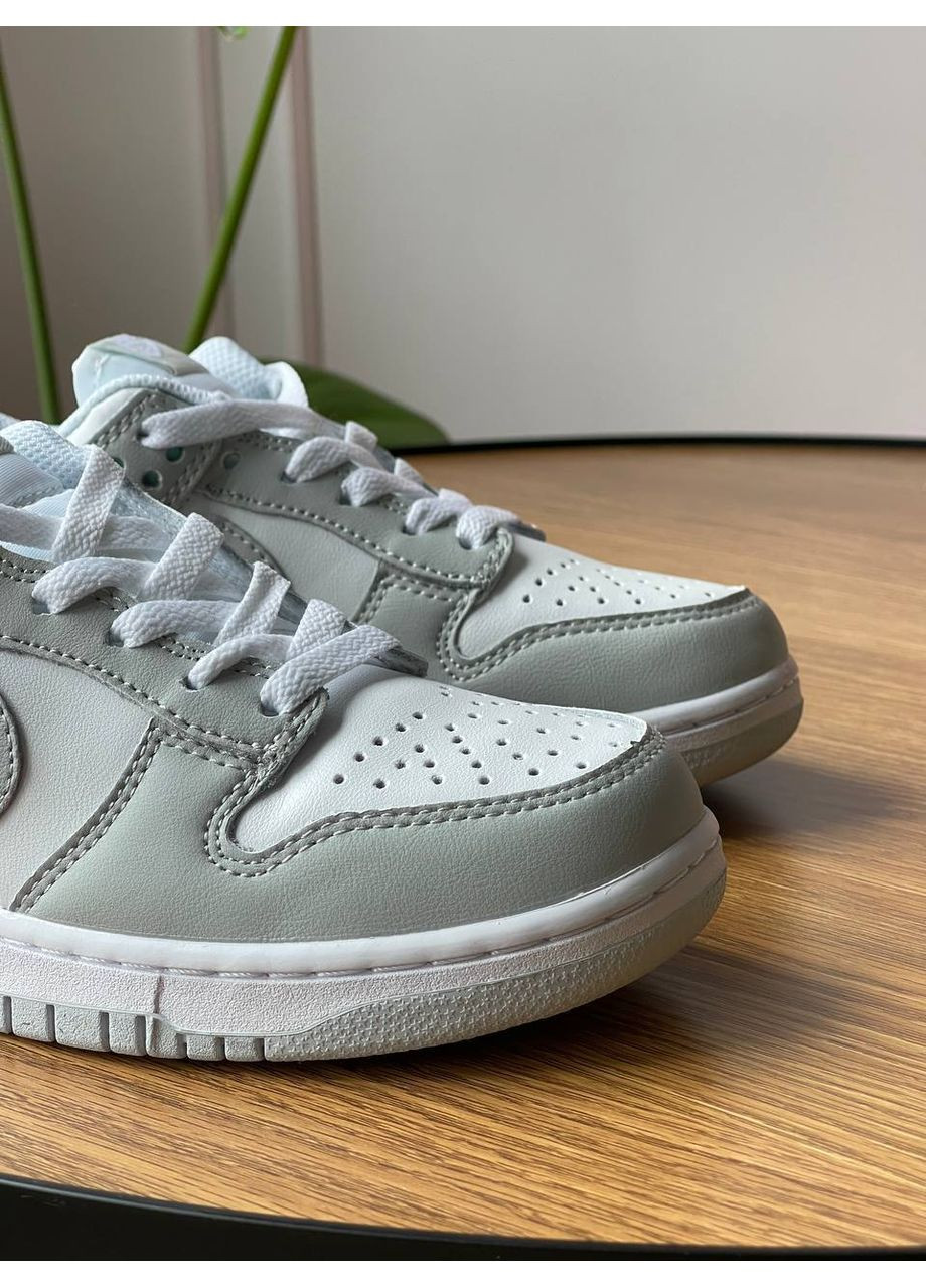 Кроссовки женские и мужские Nike SB Dunk Low grey white | Найк сб данк низкие серые белые No Brand серые демисезоны (352474044)
