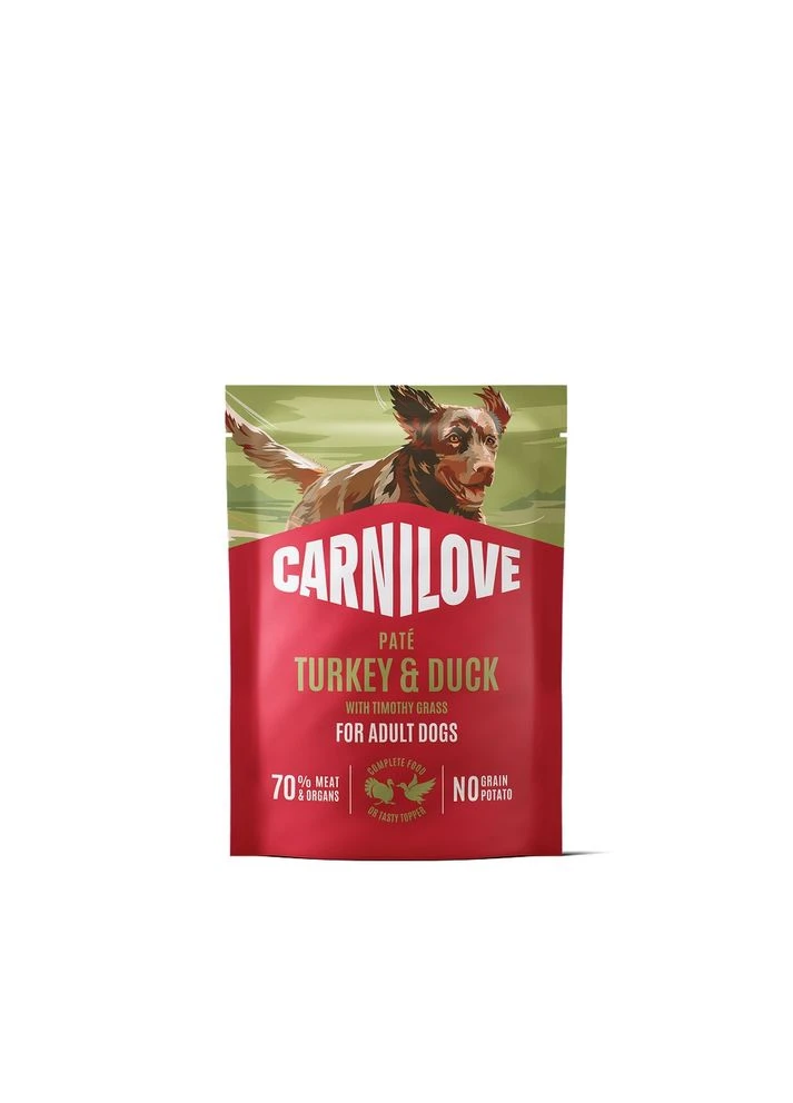 Влажный корм Turkey & Duck with Timothy Grass д/собак паштет индейка и утка с тимофеевкой 300 г Carnilove (393386497)