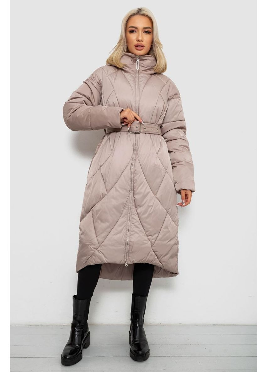 Бежевая длинная зимняя куртка женская бежевая No Brand