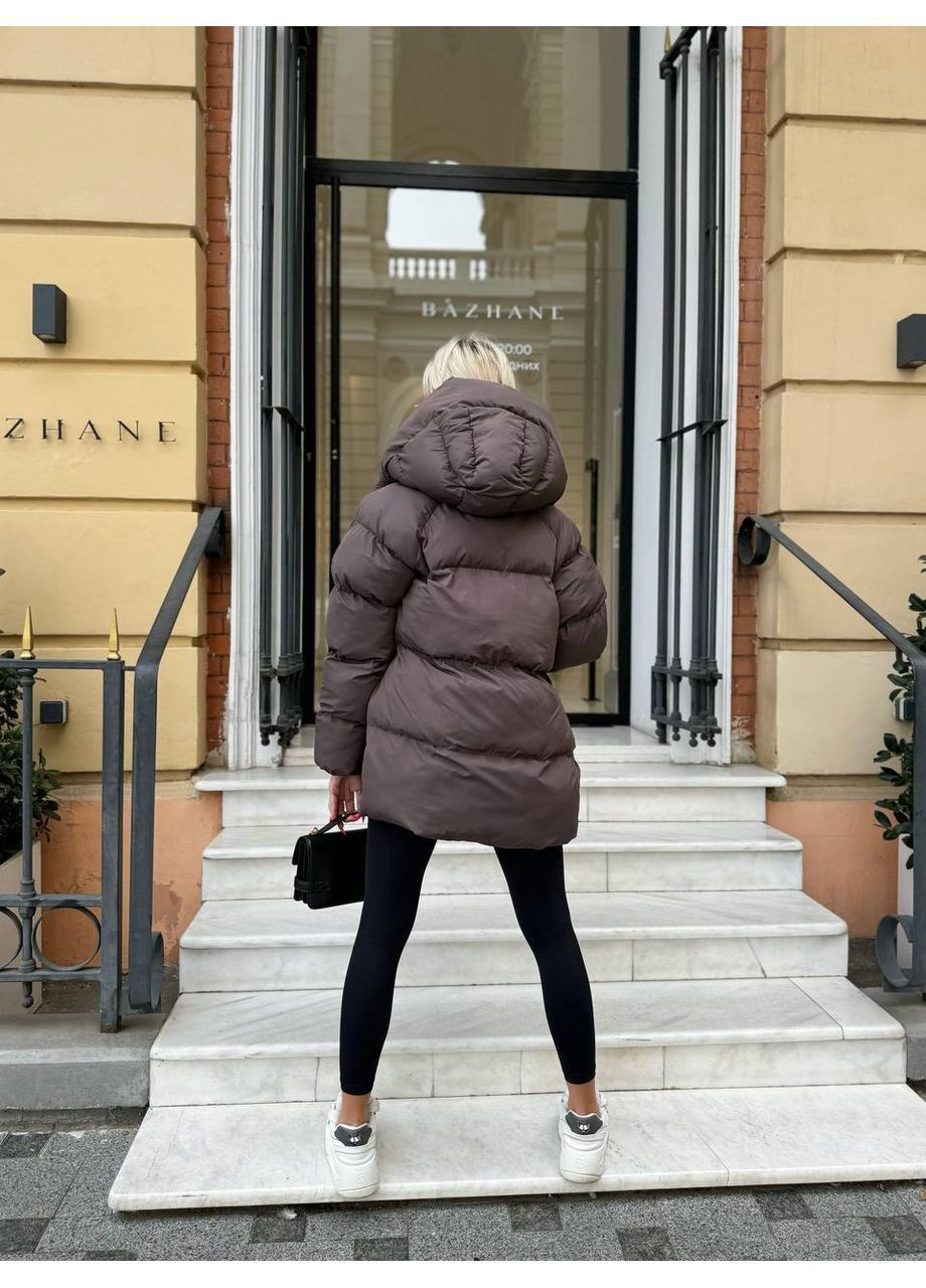 Коричневый зимний Пуховик Style Point