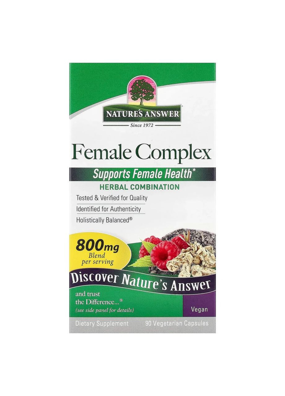 Комплекс трав для жіночого здоров'я 800 мг, 90 капсул Nature's Answer (361114667)