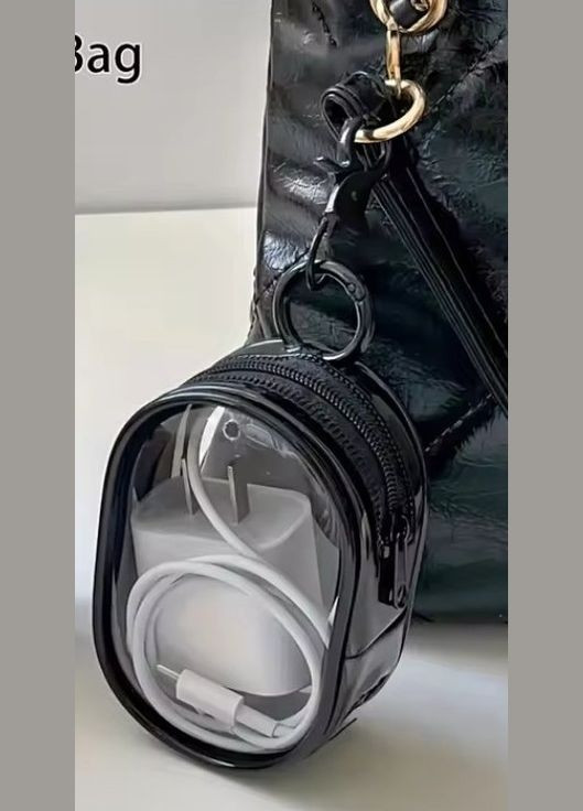 Міні органайзер для зберігання аксесуарів та гаджетів з карабіном для фіксації 11*7*4 см Чорний No Brand (339110983)