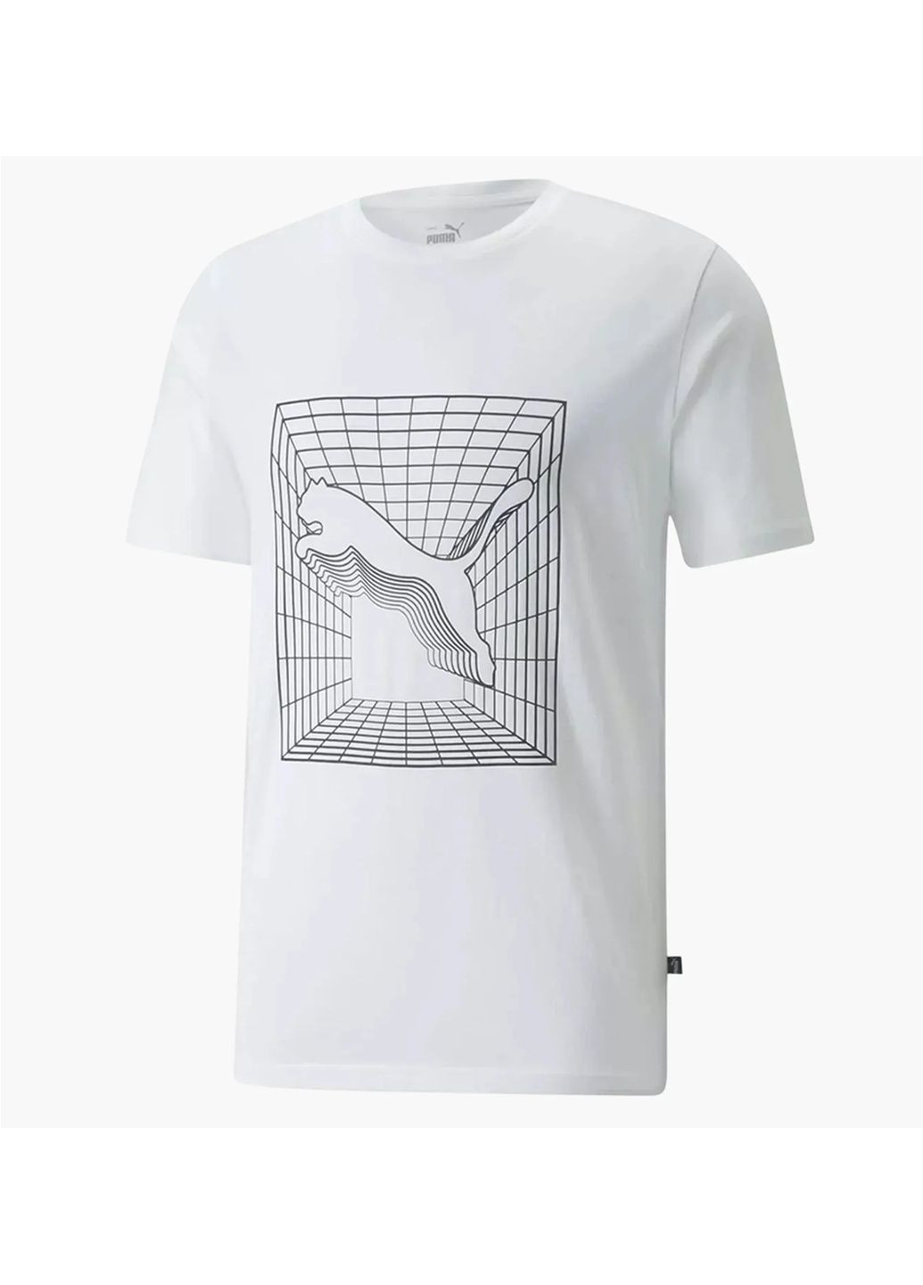 Біла футболка чоловіча cat graphic white 670494-02 Puma