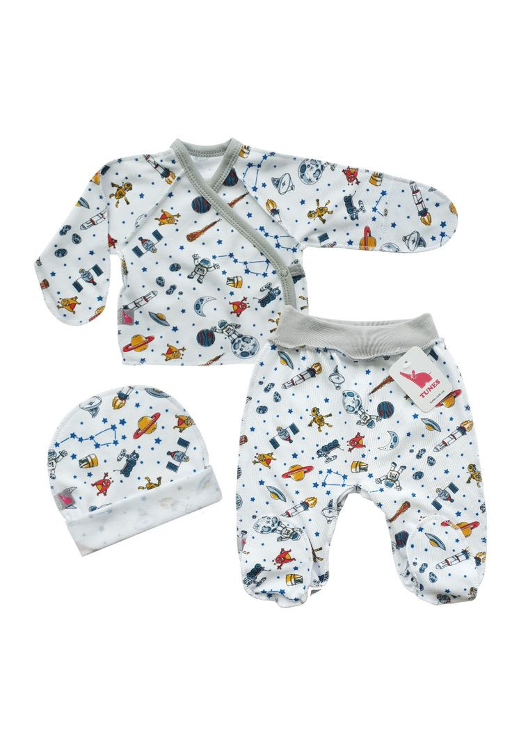 Білий демісезонний комплект для дитини 3в1 space Tunes