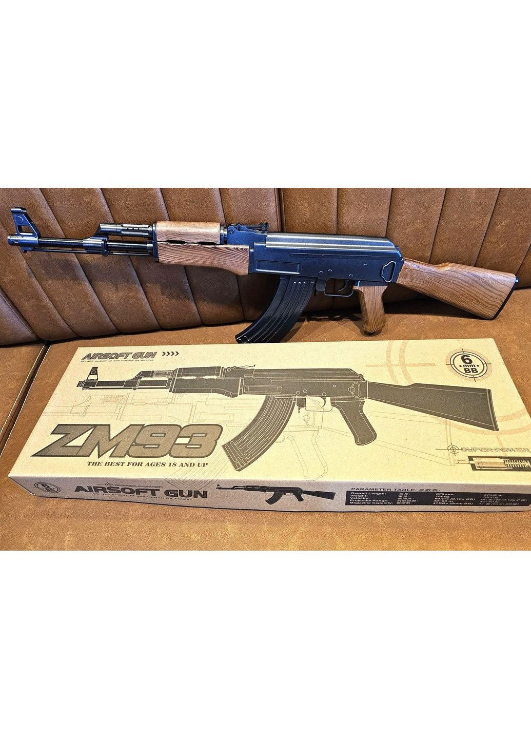 Дитячий Автомат Калашникова АК47 ZM93 металевий на кульках 6 мм, 87 см CYMA (360544441)