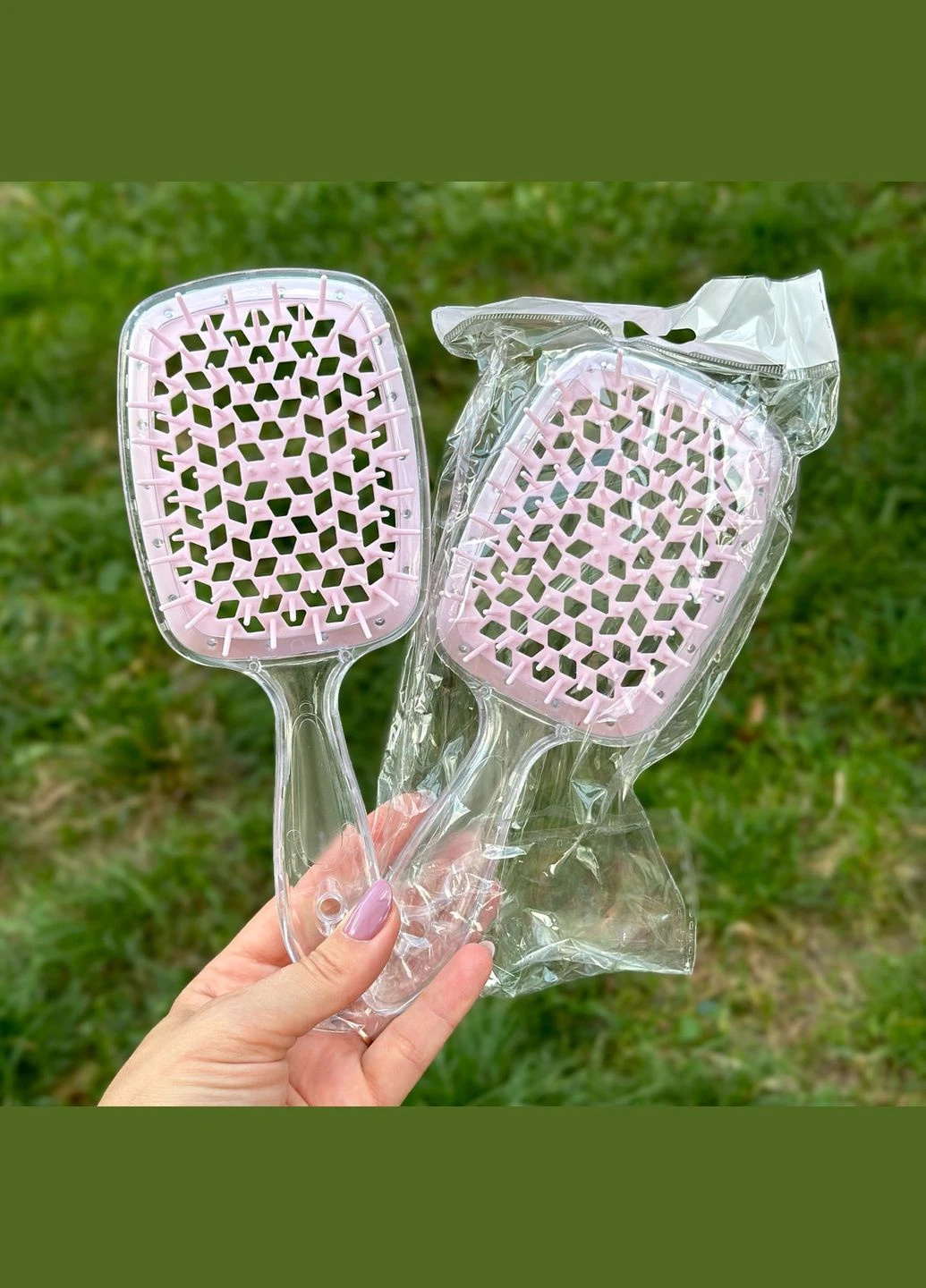 Гребінець для волосся Superbrush Hollow Comb, прозорий/пудра No Brand (302490695)