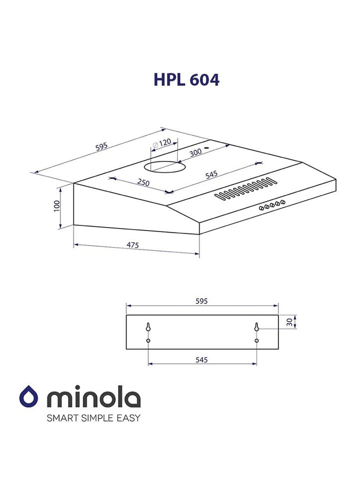 Витяжка HPL 604 WH MINOLA (306732666)