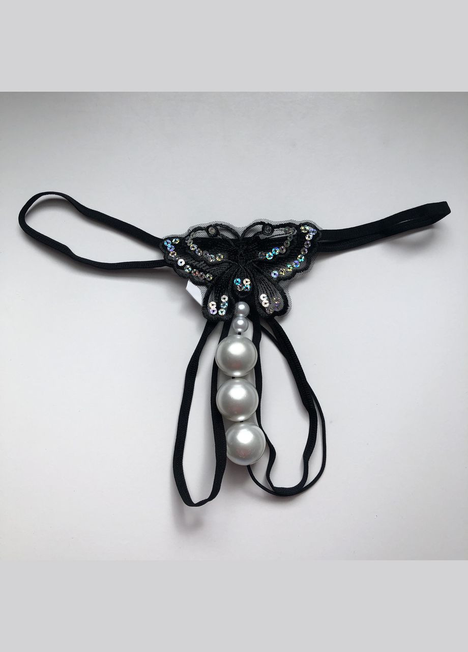 Женские сексуальные трусики с разрезом и жемчугом. No Brand (325690863)