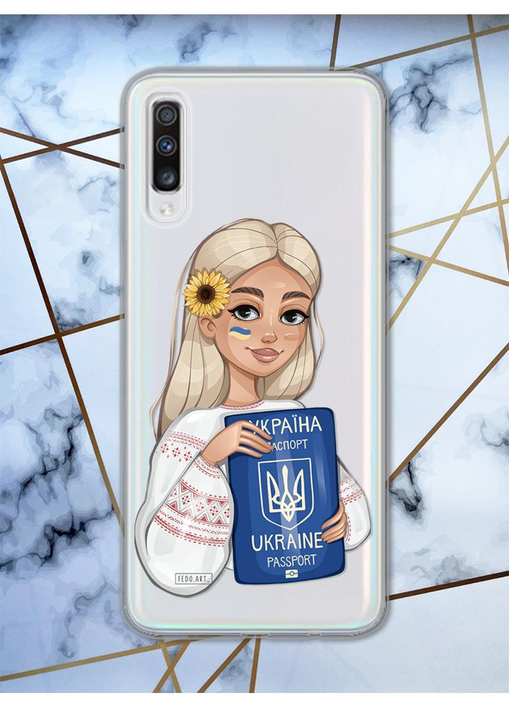 Чехол для Samsung Galaxy A70 (2019) / A705 с патриотическим дизайном "Девушка с паспортом" принт 13 Creative (359492156)