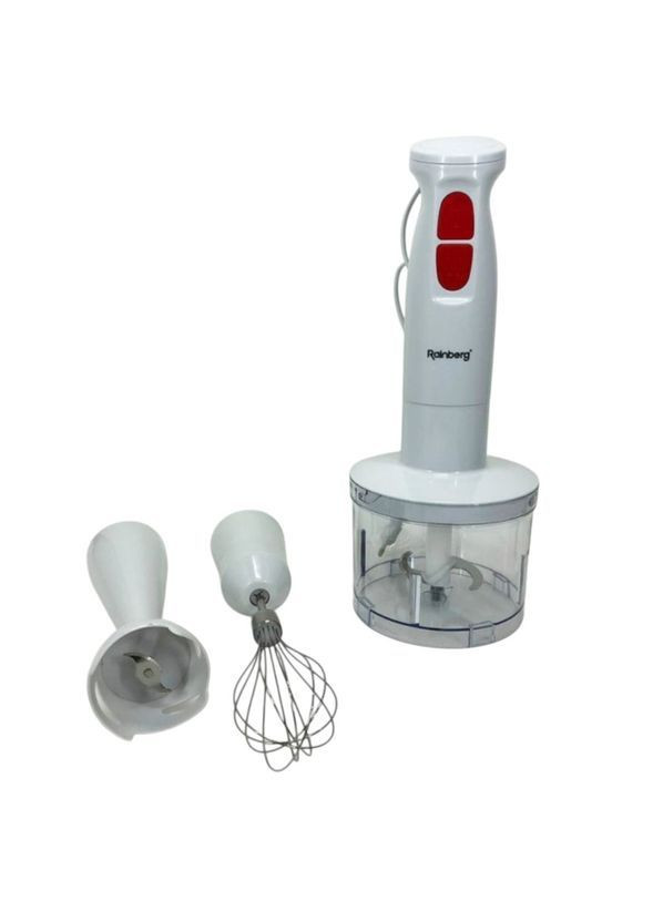 Занурювальний блендер 3 в 1 RB-2243 / Кухоний подрібнювач з міксером 500 Вт Білий Rainberg (362354508)