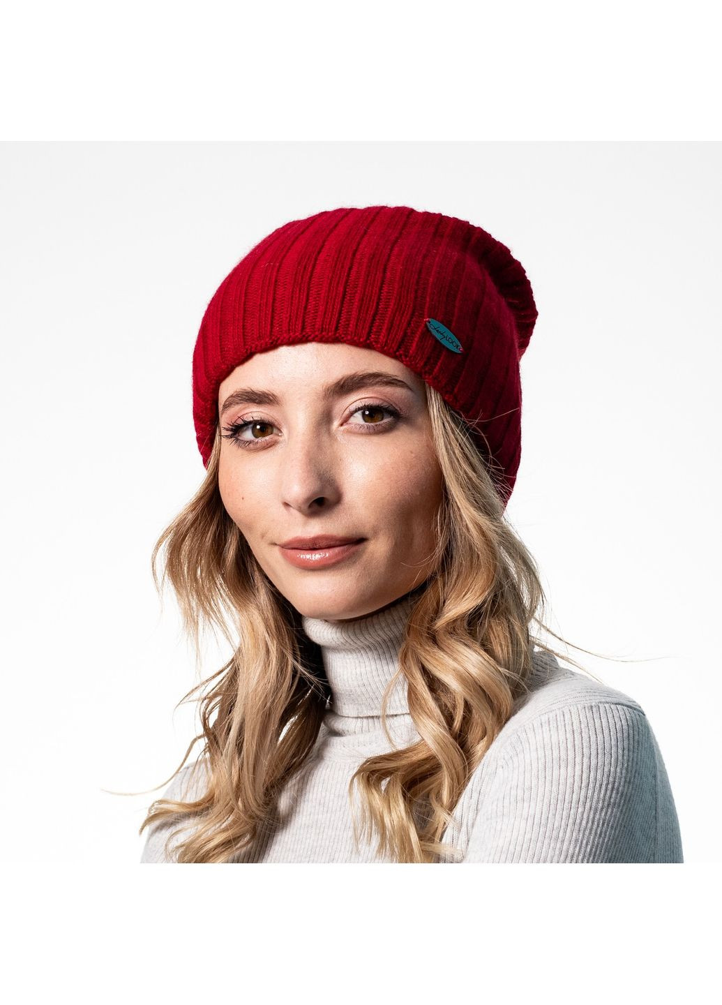 Шапка колпак женская шерсть красная LIORA LuckyLOOK 542-044 (363831354)