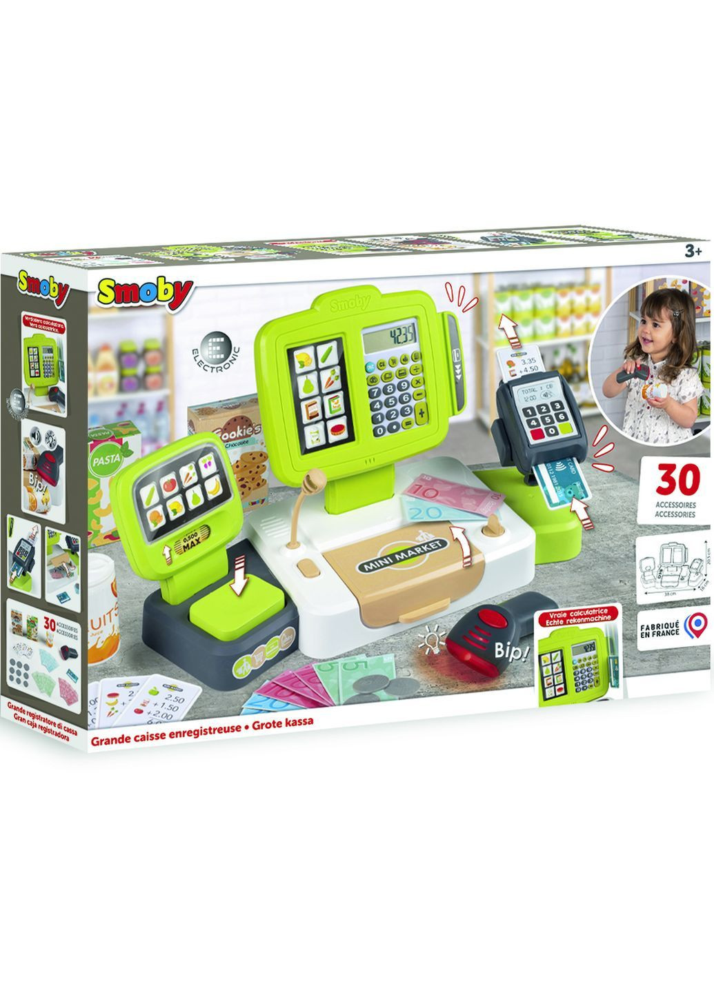 Ігровий набір Електронна каса з терміналом, вагами, сканером, зі звуком та світлом () Smoby 350114 (370598537)