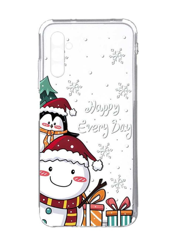Прозорий чохол на Samsung Galaxy A34 5G/A346:: Сніговик і пінгвін (новорічний принт 156) Creative (362970363)