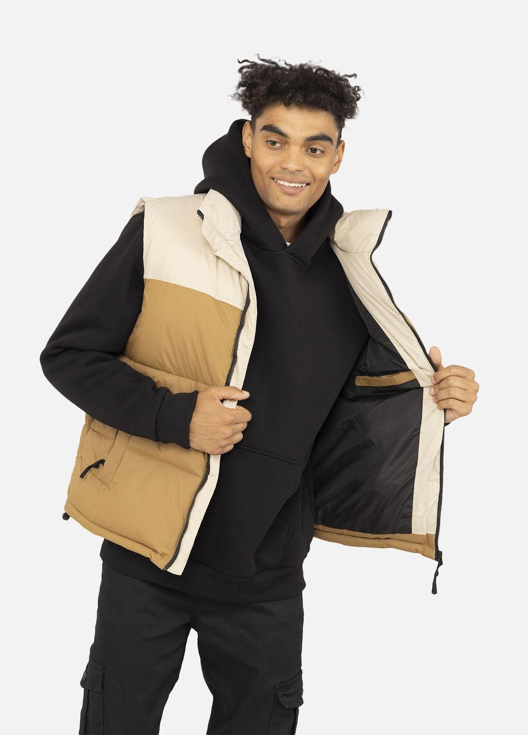 Мужской утепленный жилет цвет капучино CB-00257515 XXFG (316032837)