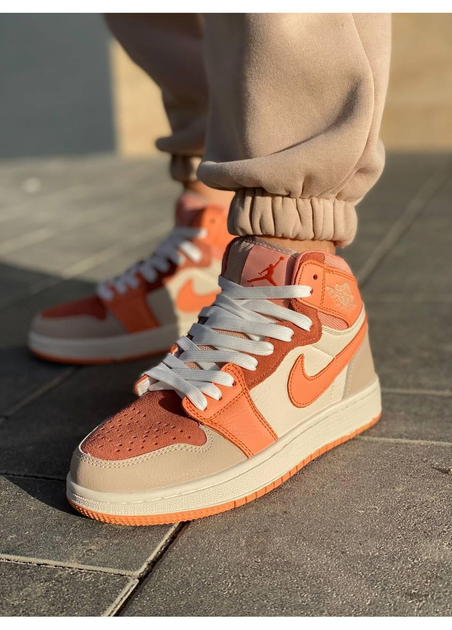 КРОСІВКИ ЖІНОЧІ NIKE AIR JORDAN 1 RETRO HIGH ORANGE BEIGE НАЙК АІР ДЖОРДАН No Brand бежеві демісезони (369392272)