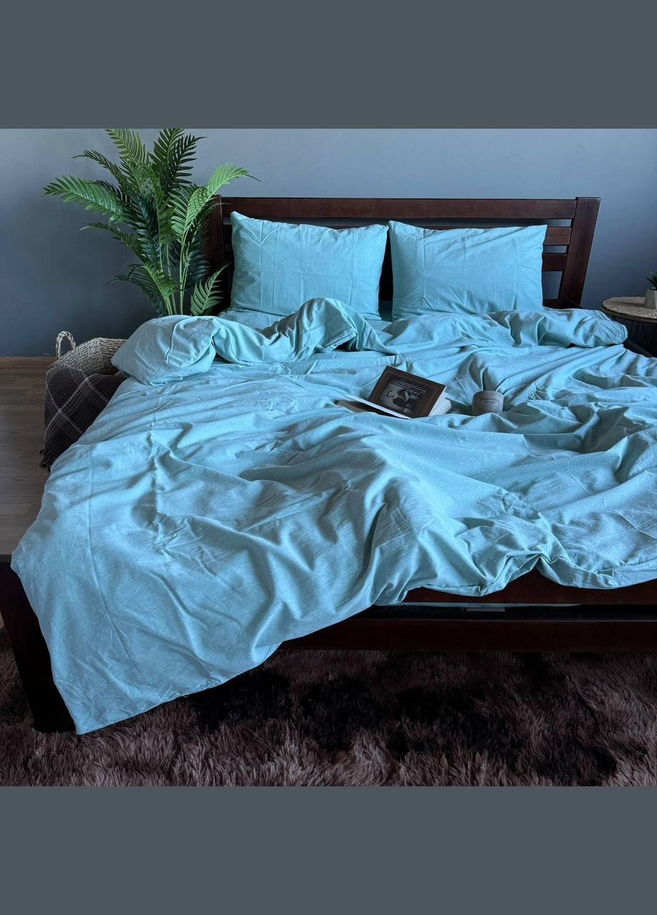 Постільна білизна Washed Cotton Півтораспальна 150 x 220 Варена бавовна Мятна 50 х 70 No Brand (307355964)