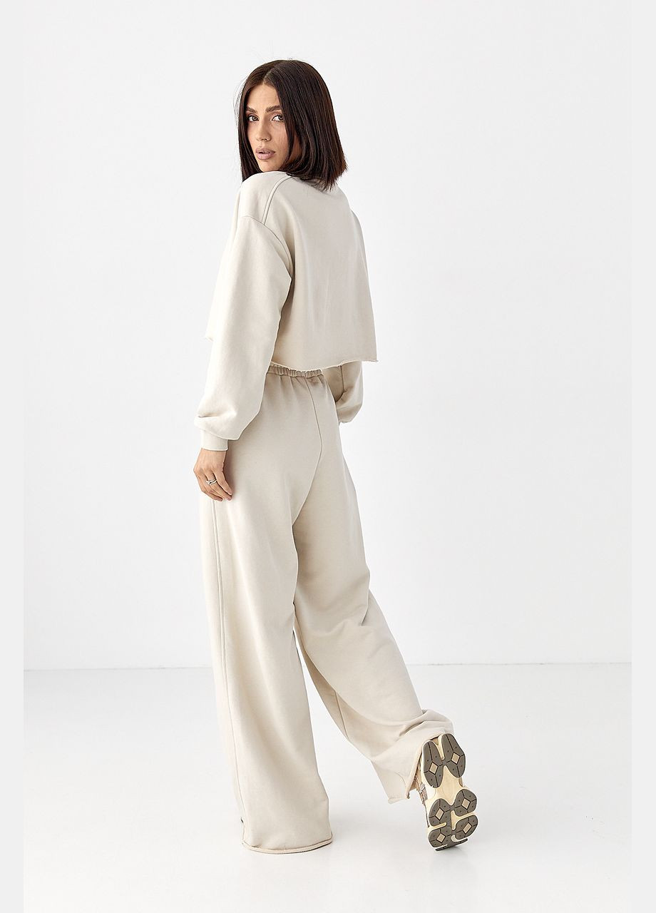 Спортивный костюм с коротким свитшотом и прямыми брюками Lurex (327705819)