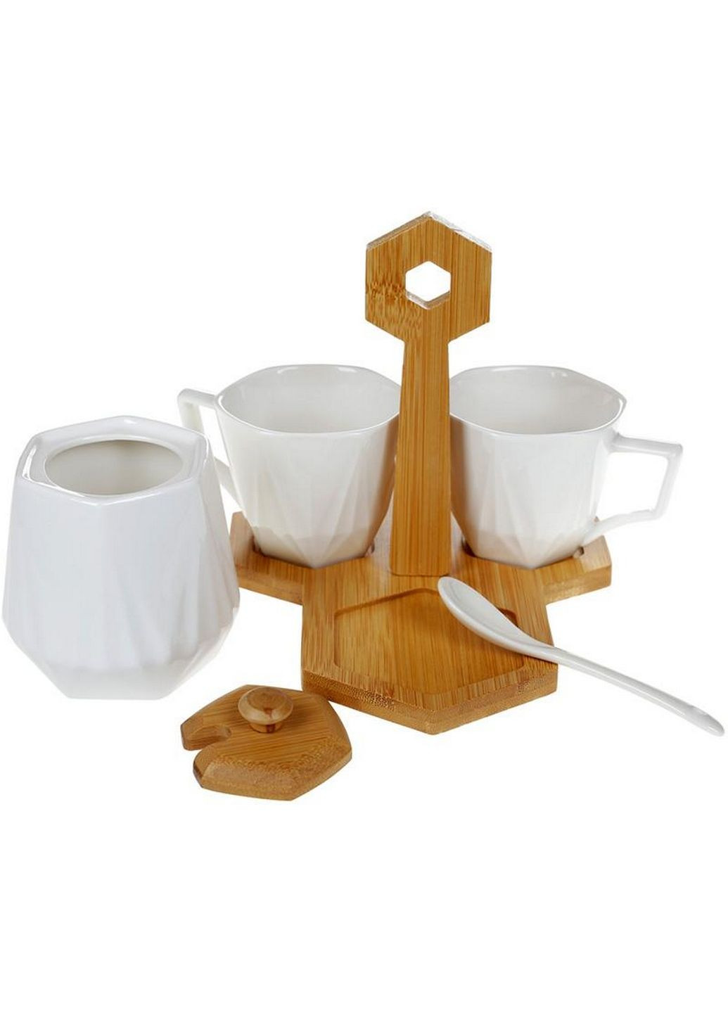 Кофейный набор nouvelle home coutle 2 чашки и сахарница на подставке Bona (282586926)