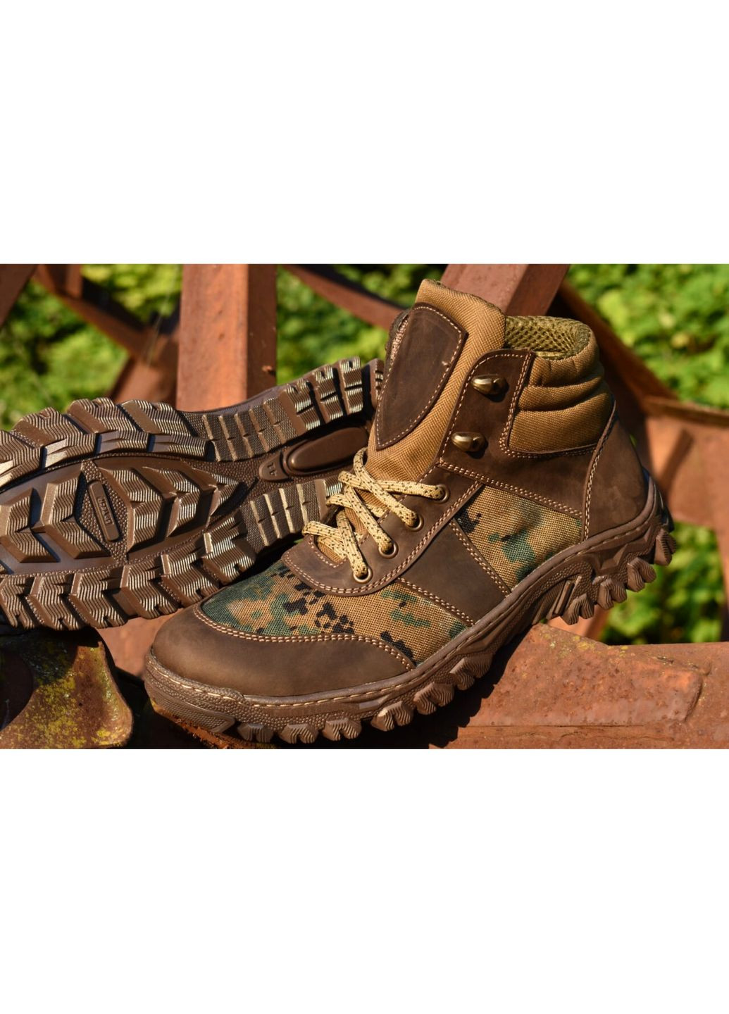 Військові Чоловічі Тактичні Берці Демісезонні. 36-48р Коричневі+Піксель. Легкі та теплі! MSDM-1020 No Brand (301148035)