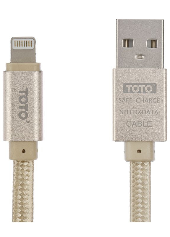Кабель TKG-27 Metal Braided Flat USB cable Lightning 1m Gold Toto (301472416)