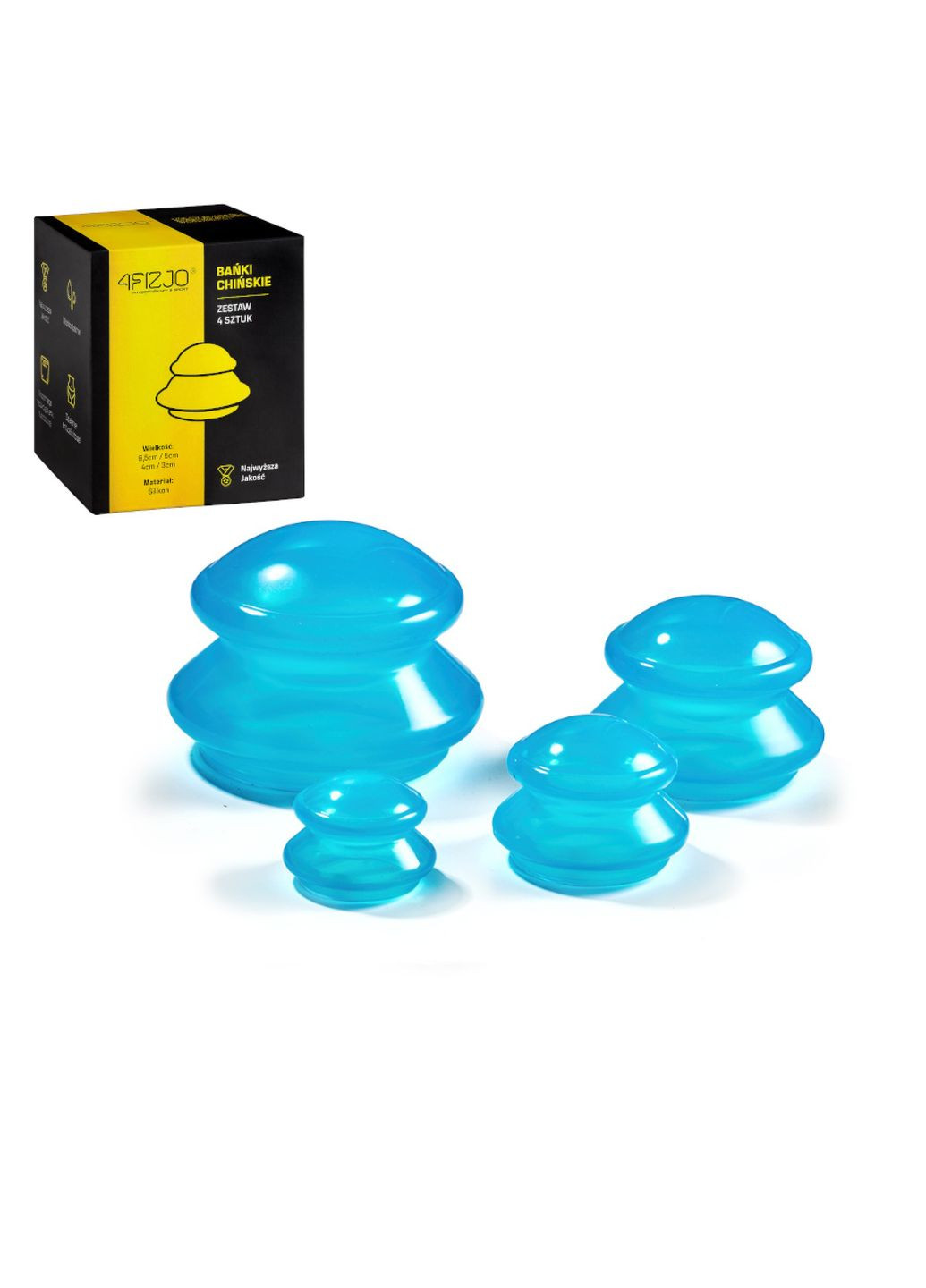 Вакуумные массажные банки силиконовые для тела (китайские/антицеллюлитные банки) 4 шт 4FJ0234 4FIZJO (335056683)