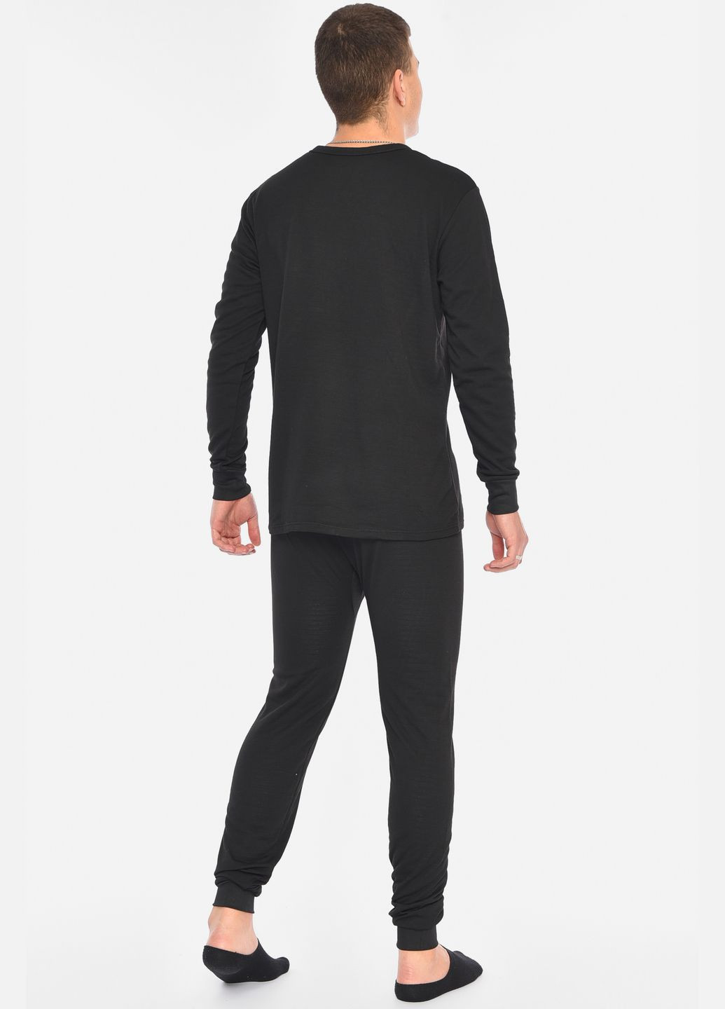 Термобелье мужское с начесом черного цвета Let's Shop (307791417)