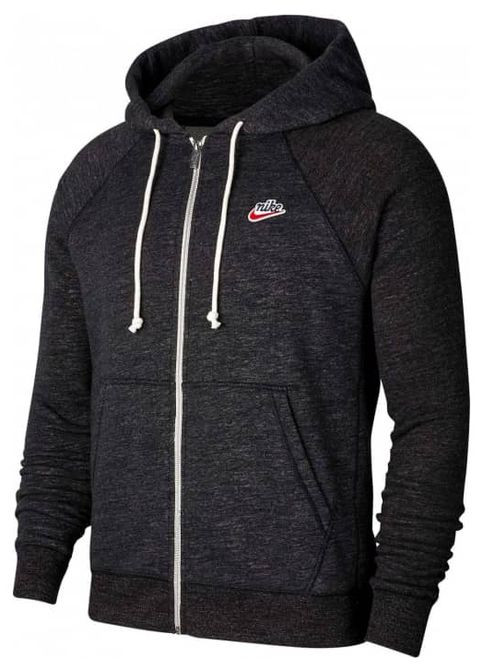 Толстовка худи кофта Nike heritage fleece zip hoody - black heather (289478662)