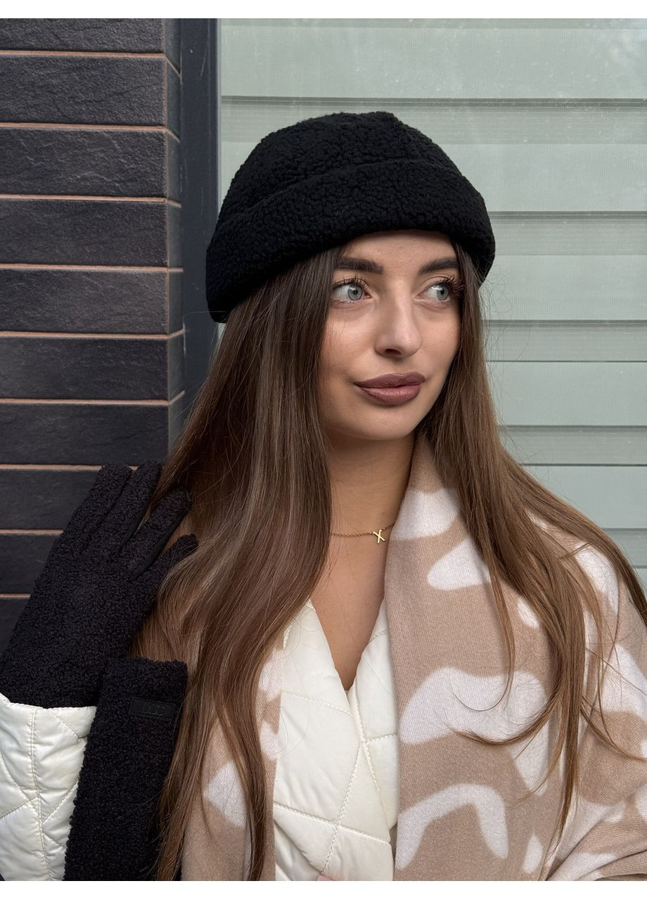 Женская шапка бини докера зимняя барашек Teddy No Brand (365811833)