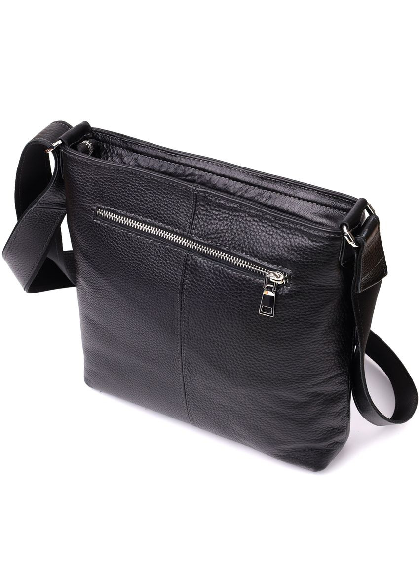 Красивая сумка через плечо для мужчин из натуральной кожи 22883 Черная Grande Pelle (329198335)