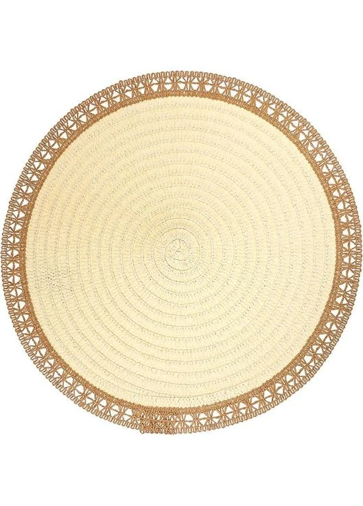 Набор 6 льняных подтарельников Boho Lace бежевые для стола сервировки декор для дома BonaDi (387180749)