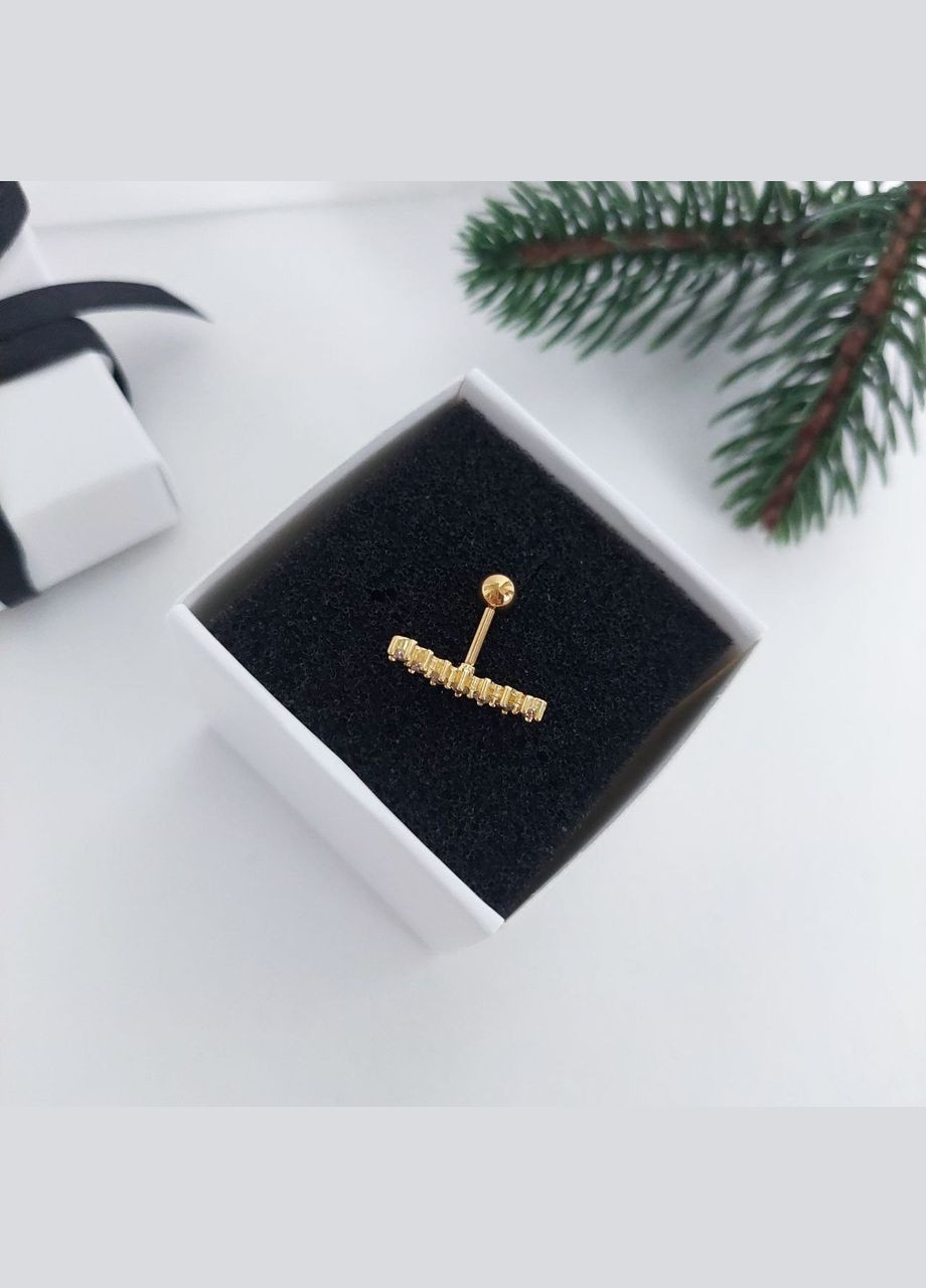 Сережка штанга для пірсингу хряща вуха, трагус, хелікса довга DeKolie (296660653)