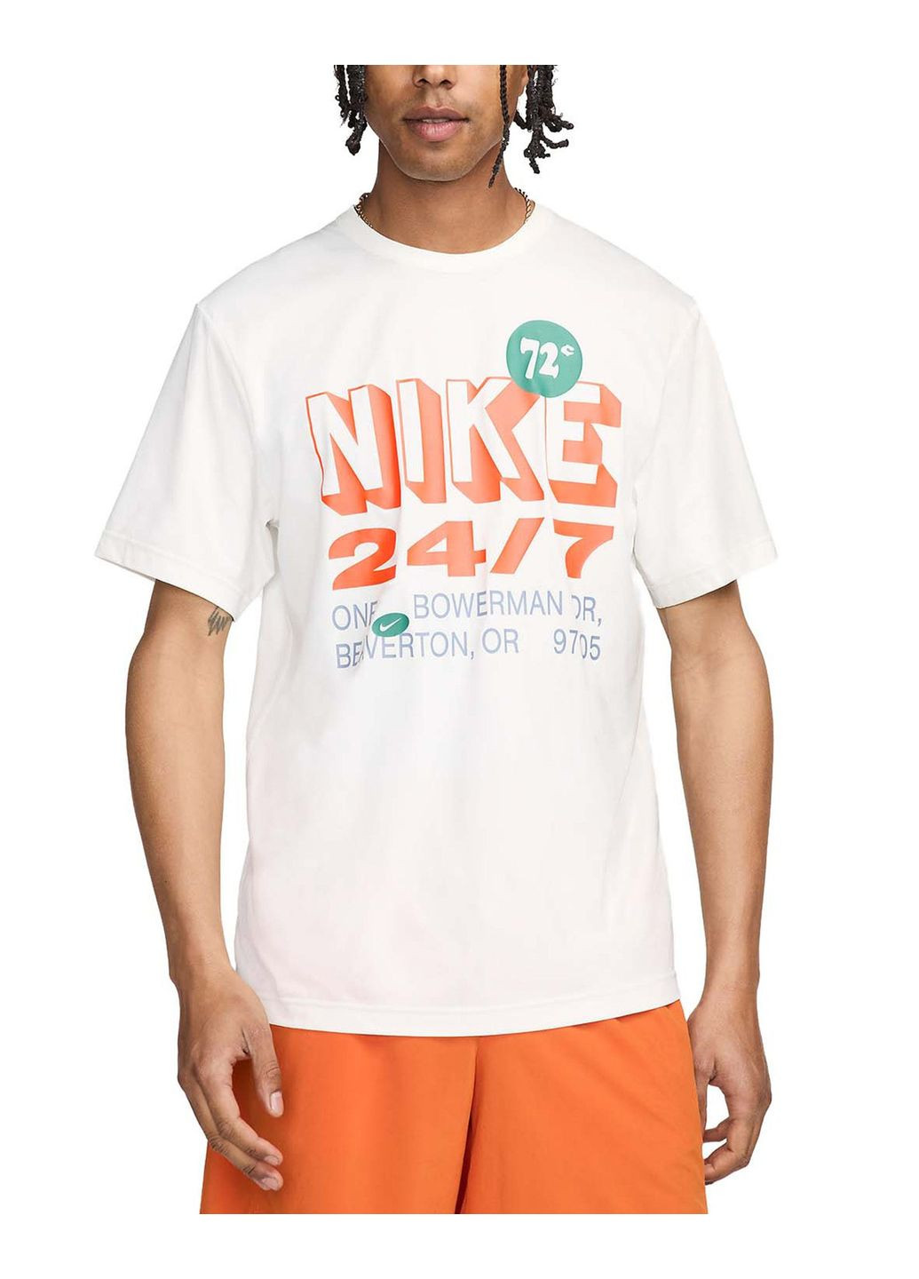 Комбинированная мужская футболка hyverse drifit uv short-sleeve fitness top fn3988-133 белая Nike