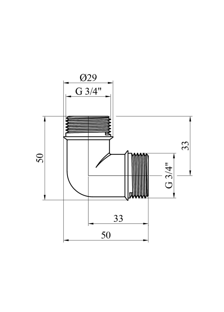 Угольник "Premium" 3/4" З никелированный STA (332975142)