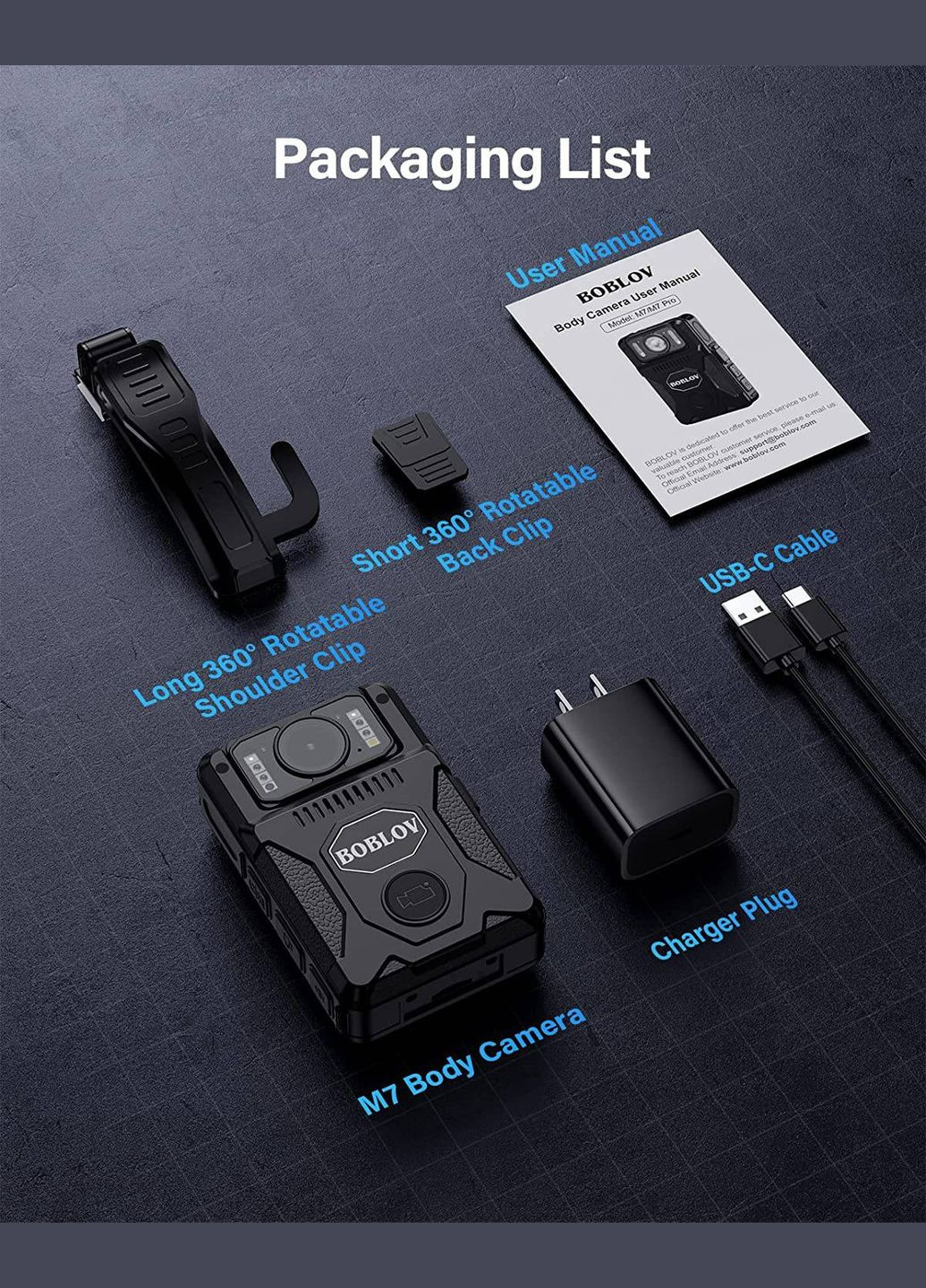 Боди камера M7, GPS, 128GB (1205) Boblov (333832056)