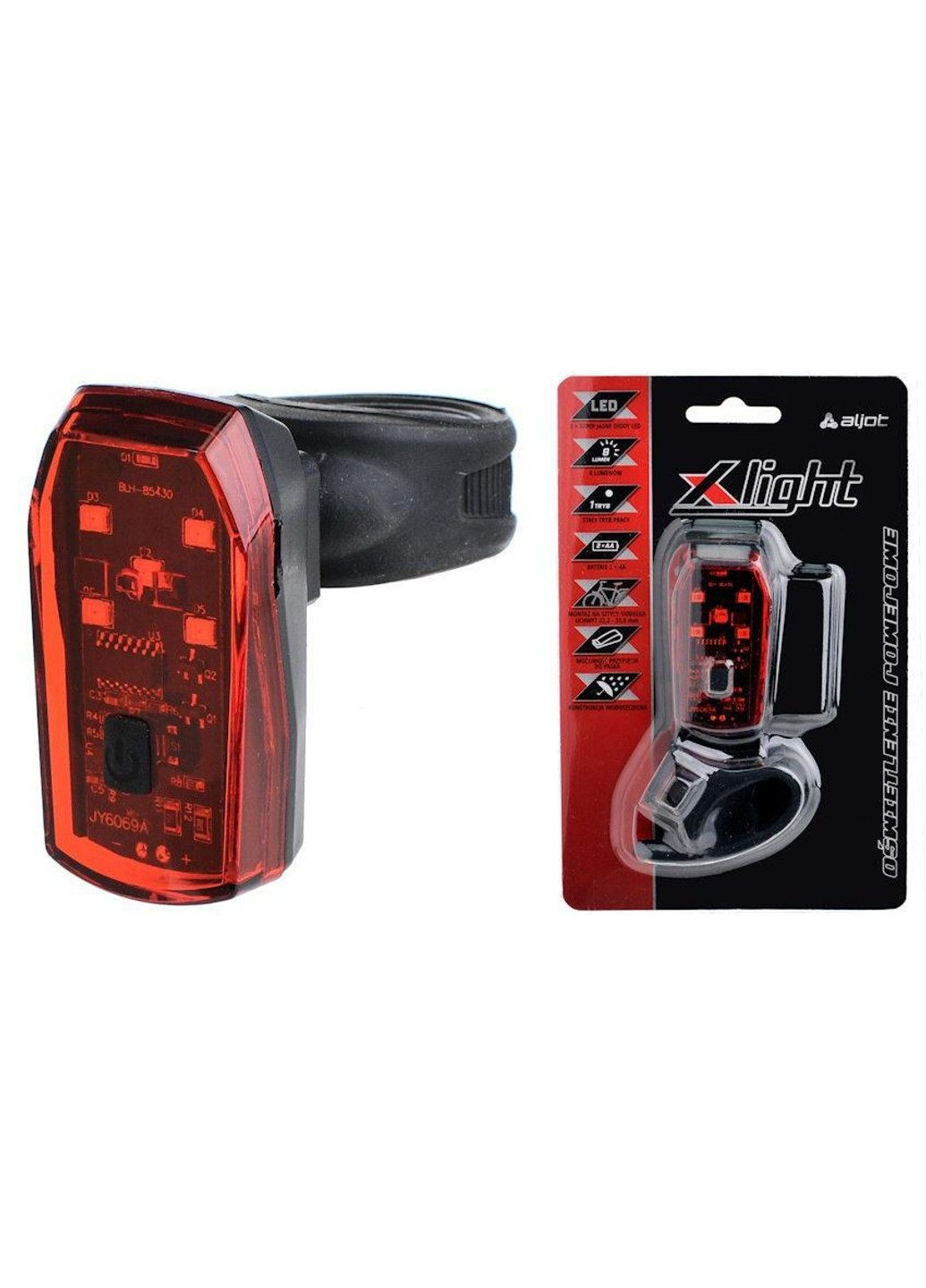 Фара задняя JY-6069A 5x0.5Watt 2 x AAA, красный X-Light (356453148)