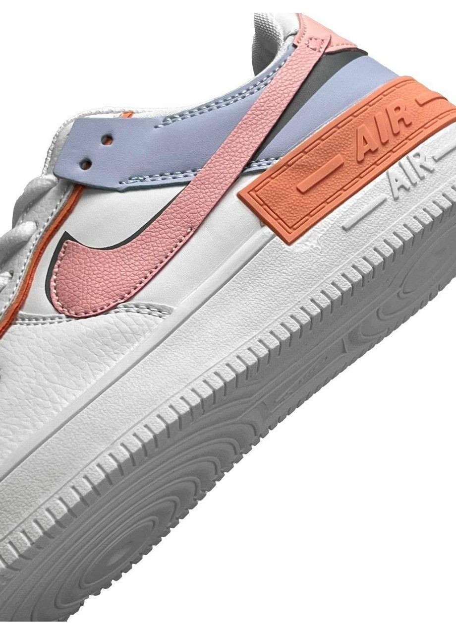 КРОССОВКИ ЖЕНСКИЕ NIKE AIR FORCE 1 SHADOW WHITE ORANGE SKY НАЙК АИР ФОРС 1 ПРЕМИУМ No Brand белые демисезоны (367174267)