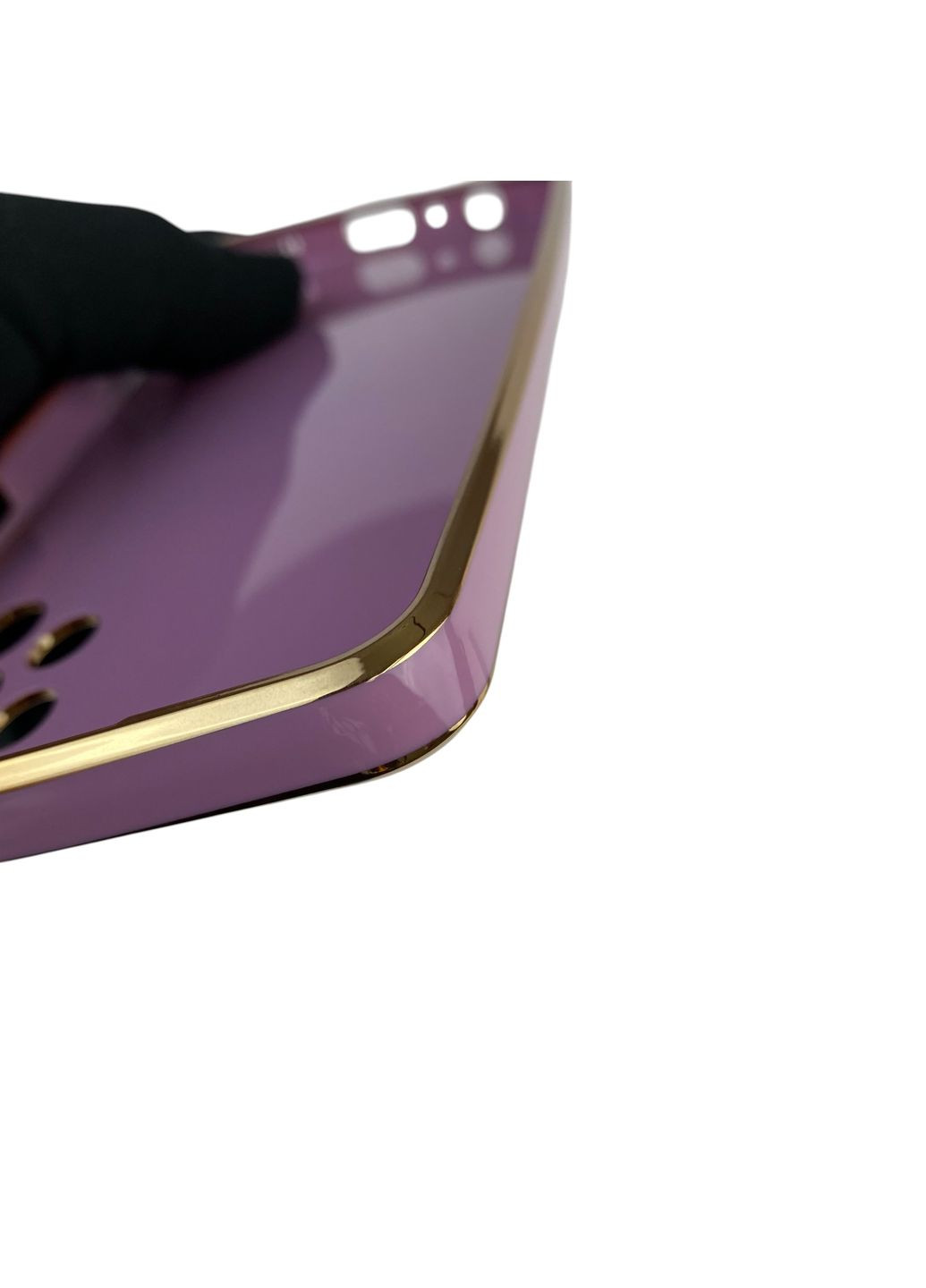 Чохол для Galaxy A32 5G (SM-A326) глянцевий із захистом камери із золотою окантовкою на самсунг а32 5г чорничний gs1 Samsung (366235118)