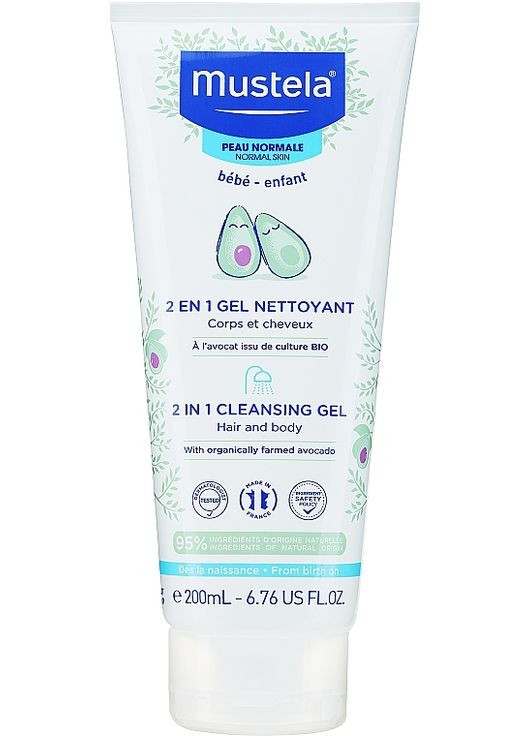 Гель-шампунь для голови та тіла Bebe 2in1 Hair and Body Wash 200ml (19873-30921) Mustela (368623625)