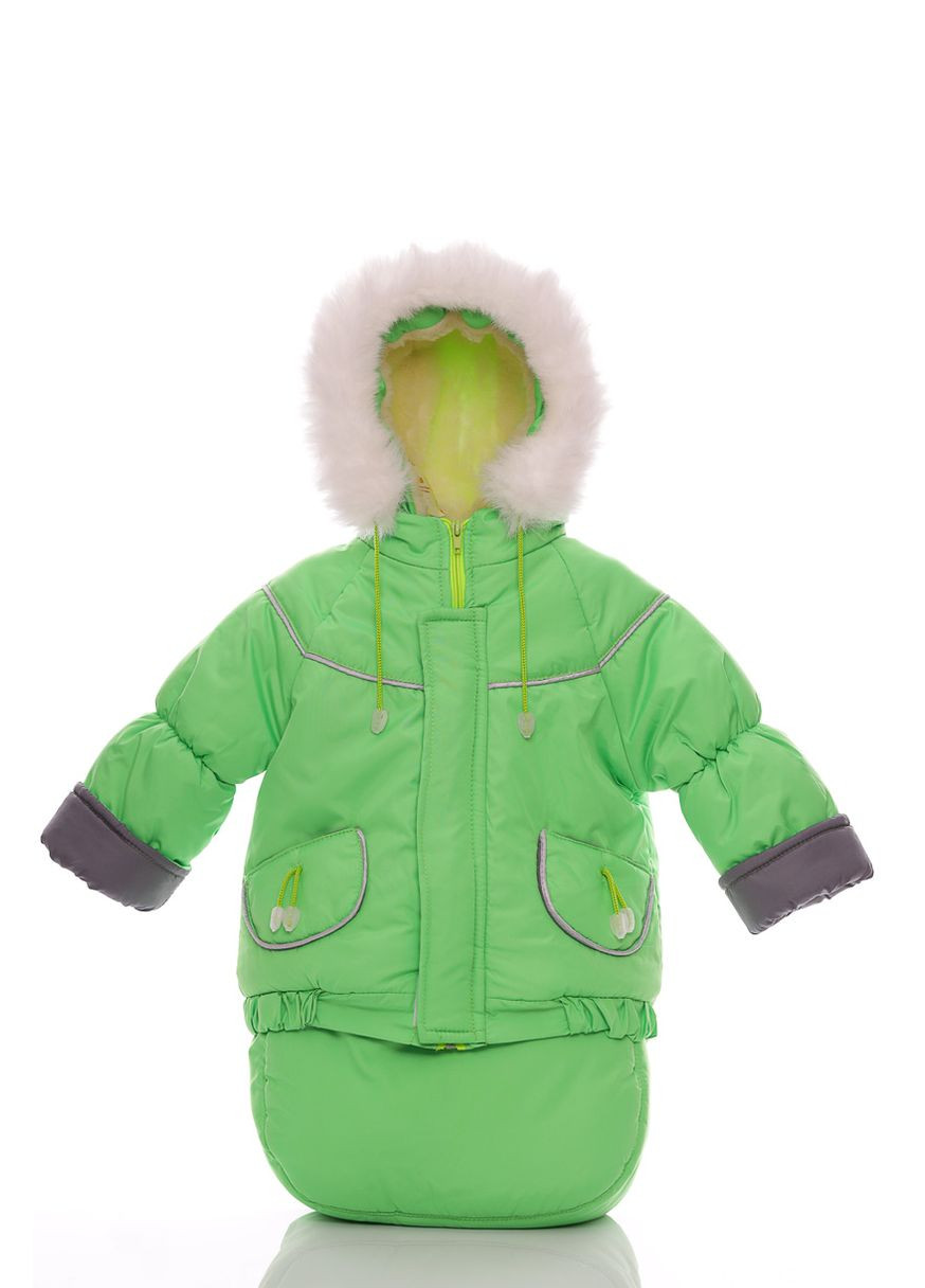 Комбинезон Конверт для мальчика на меху Тройка зеленый 98 см (27560) BABYKROHA (297197864)